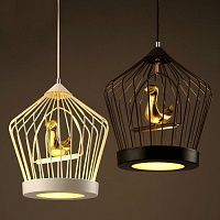 Подвесной светильник Cage Golden Bird | Черный