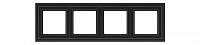 Рамка 4 постовая черный матовый LIREGUS RETRO 29-246