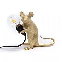 Настольная лампа Mouse Lamp Sitting GOLD USB Seletti 15231