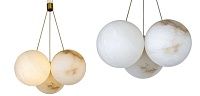Люстра из трех шариков из натурального мрамора Marble Balls Lamp Loft-Concept 40.5539-3