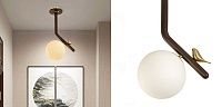 Потолочный светильник с птичкой Bird Wood Ring Ceiling Lamp Loft-Concept 48.558-0