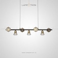 Реечный светильник с кристальными плафонами в форме алмазов на металлической рейке Lampatron KENDRA